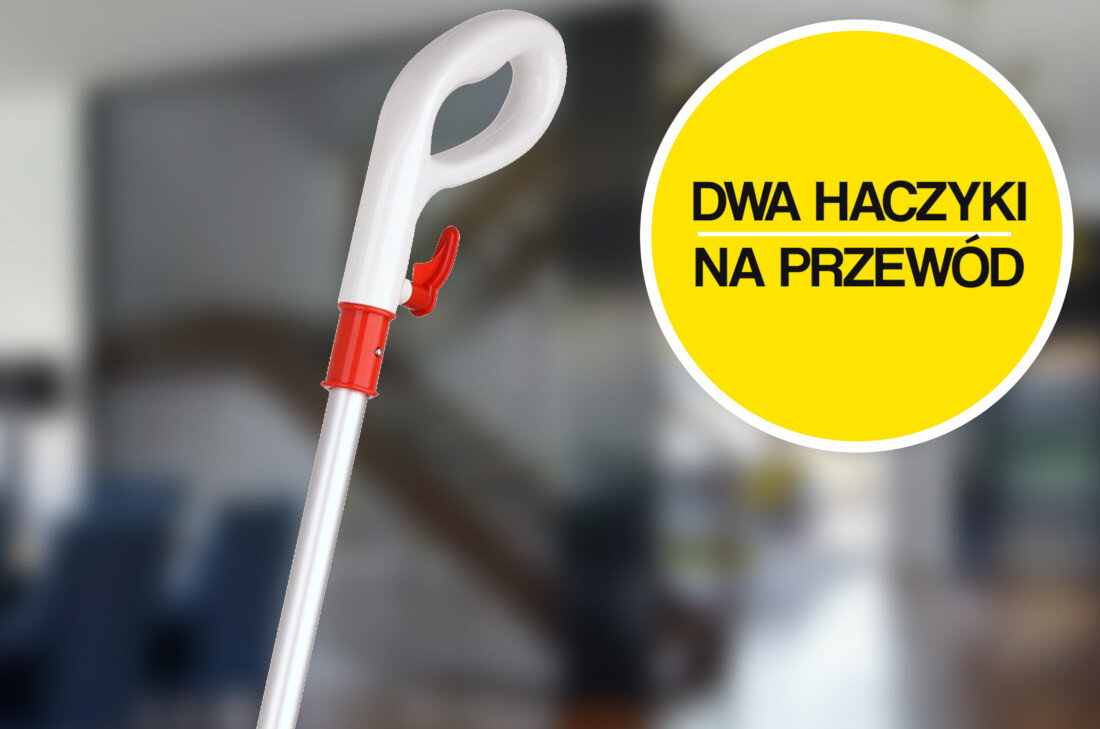 Mop parowy LUND 67221 Wygodna rączka przewod dlugosc 5m haczyki przechowywanie