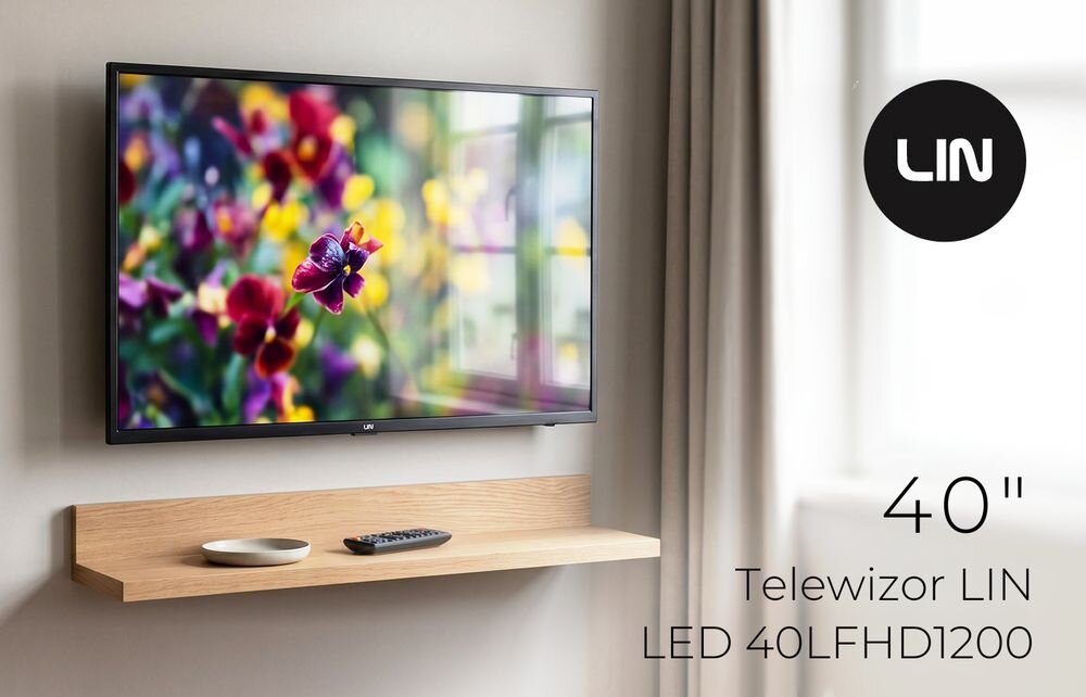 Telewizor LIN 40LFHD1200 Smart TV Full HD smukła obudowa 40 cali, telewizor zawieszony na ścianie