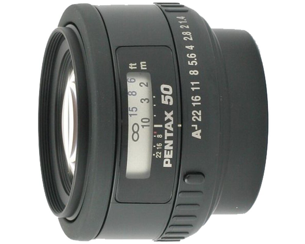 Obiektyw PENTAX SMC FA 50 mm f-1.4  ogniskowa przysłona ostrość pierścienie optyka soczewki powłoki montaż bagnet światło jasność zoom filtry waga