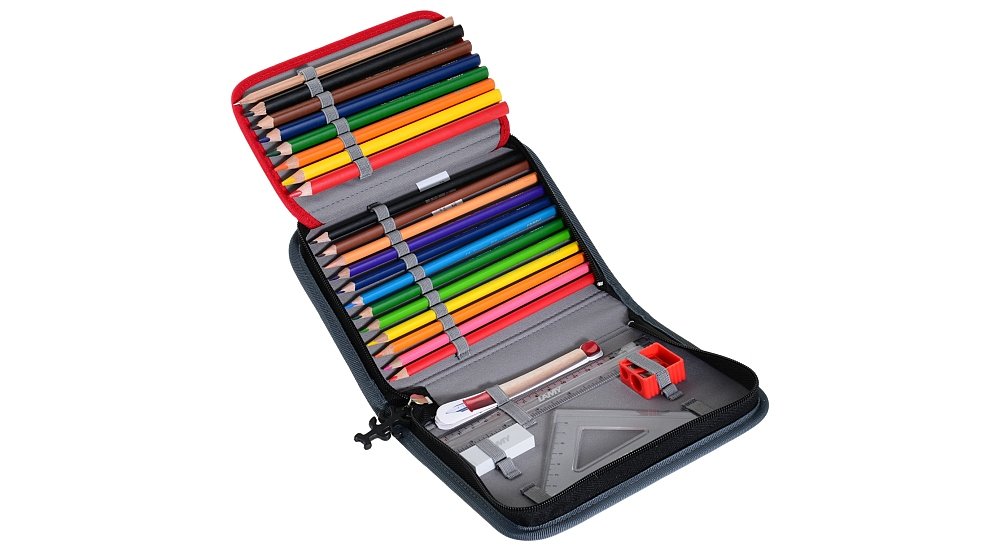 PIÓRNIK STEP BY STEP Z WYPOSAŻENIEM kredki trójkątne