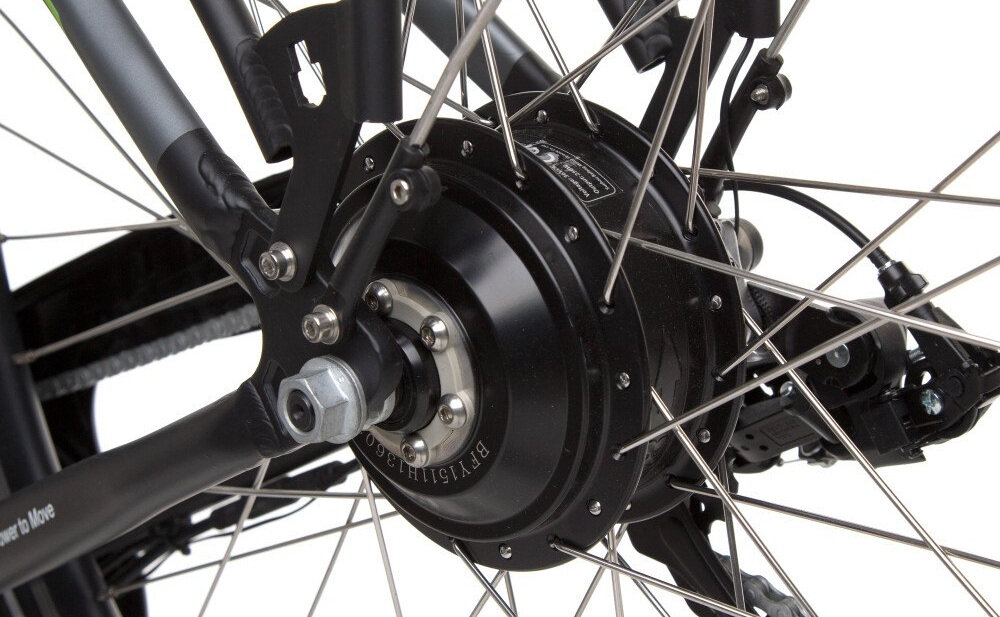 Rower elektryczny KAWASAKI Trekking Lady KX-E-TREKLADY51 D20 28 cali damski Czarny silnik bezszczotkowy marki LIPENG moc 250 W w tylnym kole zasięg do 40 km