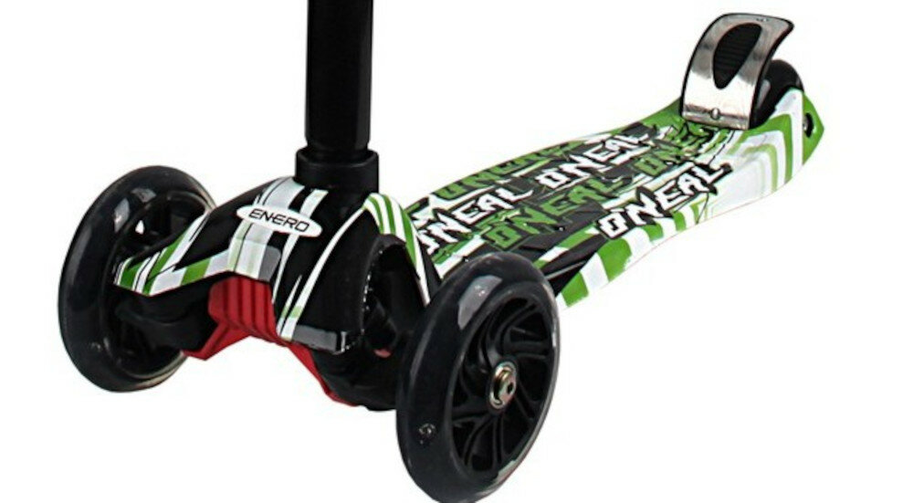 Hulajnoga Enero Maxi Oneal szeroki niski podest antypoślizgowa powierzchnia solidny hamulec nożny