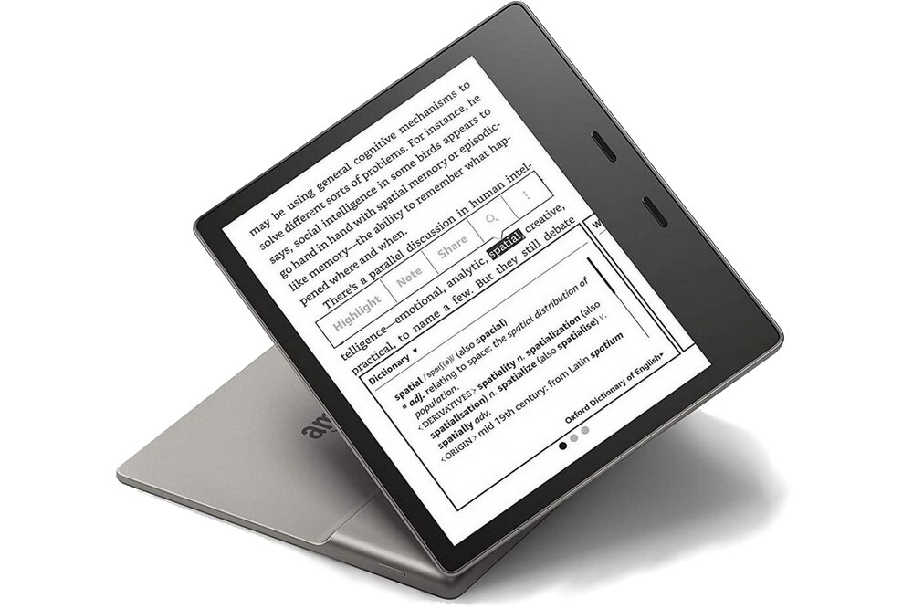 Czytnik E-Booków AMAZON Kindle Oasis 3 ekran czytanie ebooki książki rozdzielczość bateria ładowanie pojemność