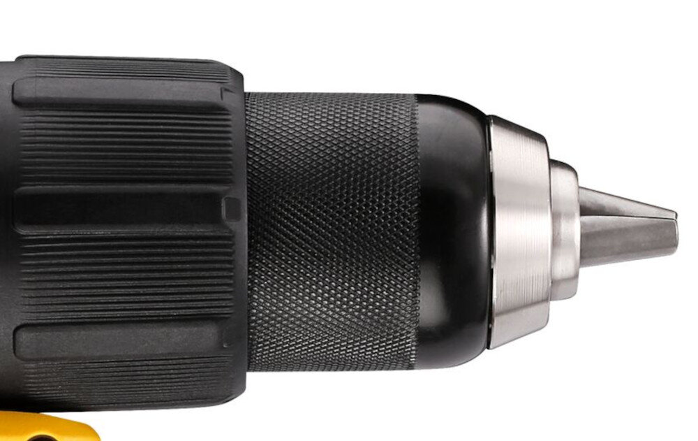 Wiertarko-wkrętarka DEWALT DCD709L2T jednotulejowy samozaciskowy uchwyt wiertarski regulacja w zakresie od 1,5 mm do 13 mm automatyczna blokada wrzeciona