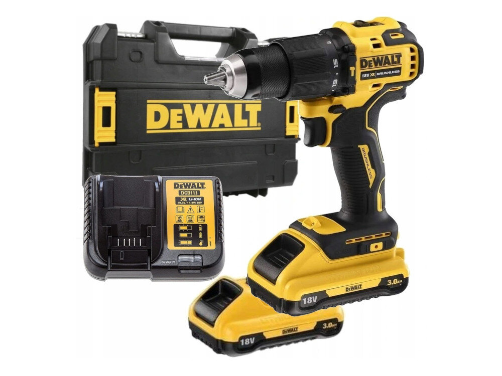 Wiertarko-wkrętarka DEWALT DCD709L2T w zestawie 2 akumulatory ładowarka metalowy klips na pasek walizka TSTAK instrukcja obsługi w języku polskim karta gwarancyjna