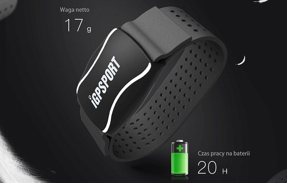 CZUJNIK TĘTNA NADGARSTKOWY IGPSPORT HR60 ANT+ bateria