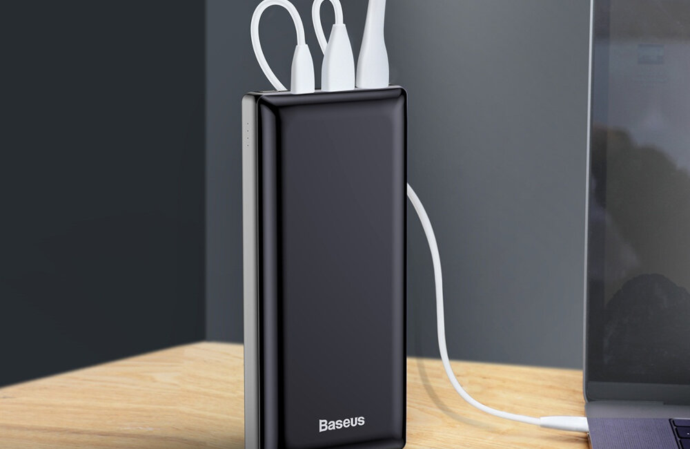 POWERBANK 30000 MAH BASEUS MINI JA BLACK jakość wykonanie solidna obudowa 3 urządzenia jednocześnie