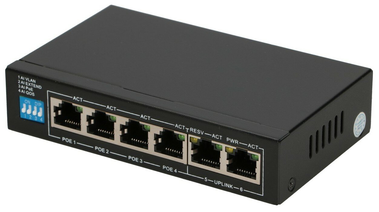 Switch EXTRALINK EX.14831 Euros V2 - wystarczająca liczba portów 6 portów RJ-45