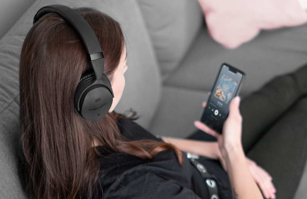 SŁUCHAWKI BLUETOOTH KRUGER&MATZ F7A ANC NAUSZNE CZARNE mikrofon odbieranie połączeń