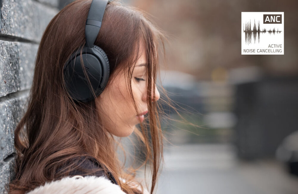 SŁUCHAWKI BLUETOOTH KRUGER&MATZ F7A ANC NAUSZNE CZARNE aktywna redukcja szumów