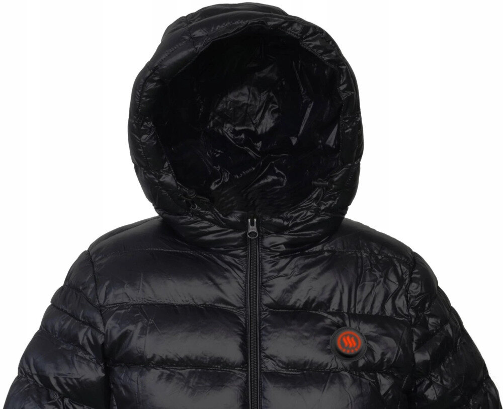 Podgrzewana kurtka GLOVII GTFBL (rozmiar L) Czarny Element grzewczy cieplo wykonanie ocieplenie pierzem syntetycznym nylon