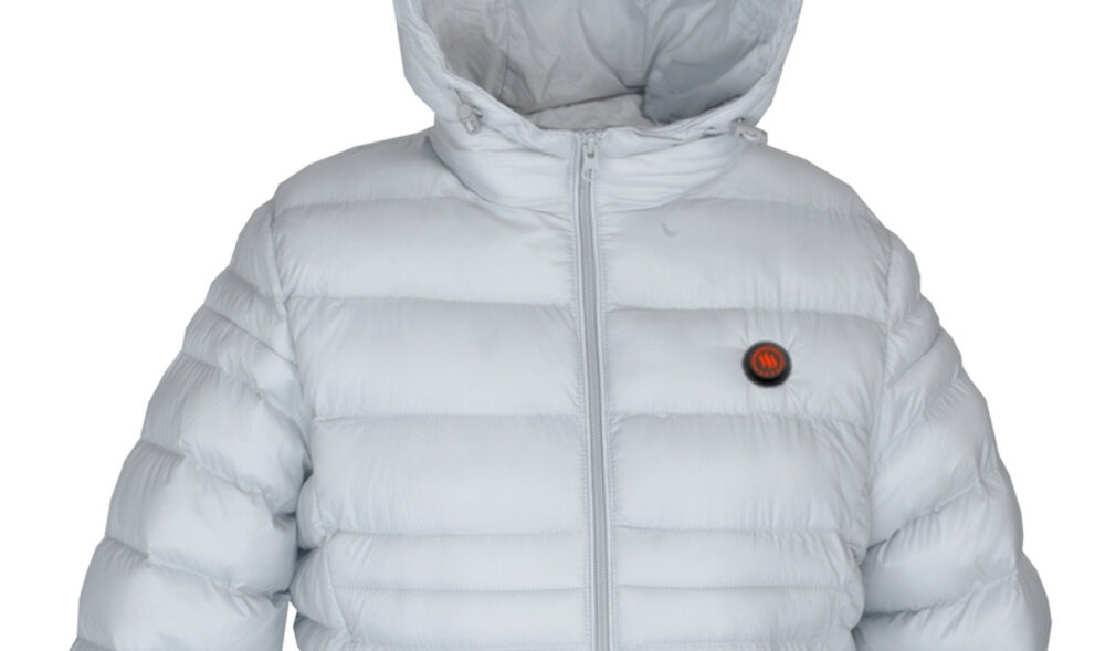 Podgrzewana kurtka GLOVII GTFGM (rozmiar M) Szary Element grzewczy cieplo wykonanie ocieplenie pierzem syntetycznym nylon