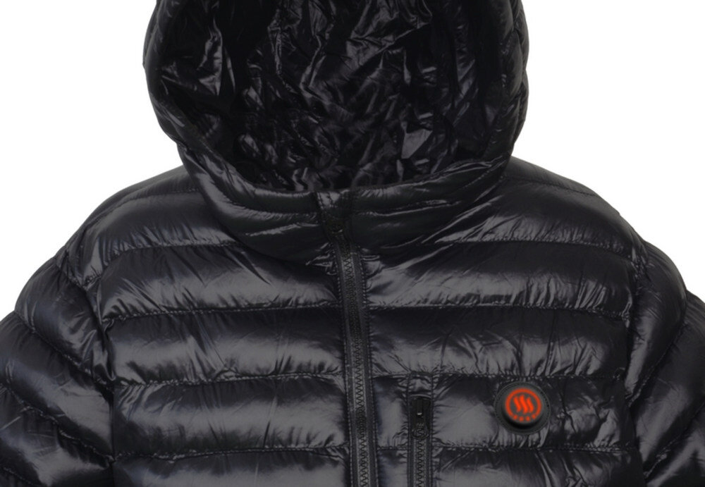 Podgrzewana kurtka GLOVII GTMBXL (rozmiar XL) Czarny Element grzewczy cieplo wykonanie ocieplenie pierzem syntetycznym nylon