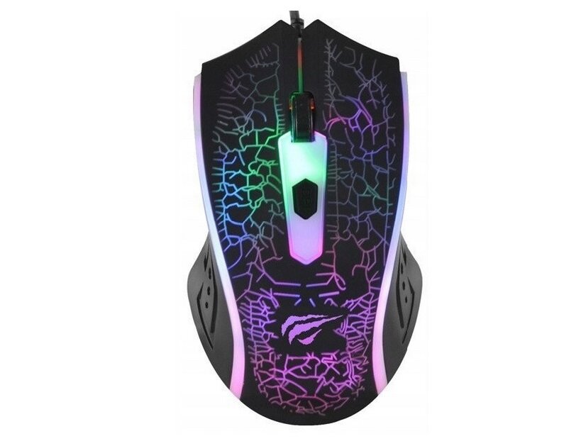 Mysz HAVIT Gamenote MS736 - wygląd ogólny ergonomiczne kształty podświetlenie RGB