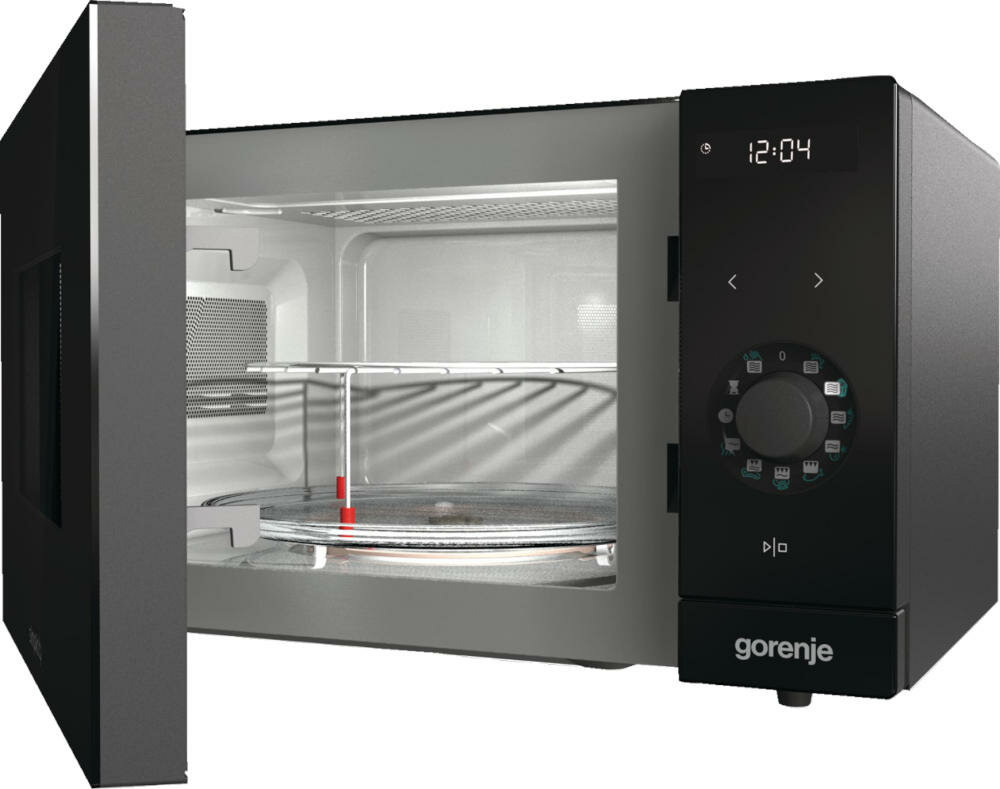 GORENJE-MO235SYB kuchenka mikrofalowa jakość wykonania stal nierdzewna wnętrze krążenie mikrofal komora czyszczenie