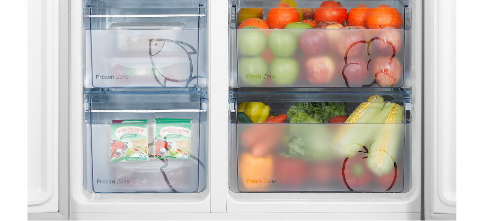 Lodówka GORENJE NRS9182MX Side by side Kostkarka FreshZone szuflada świeżość komora