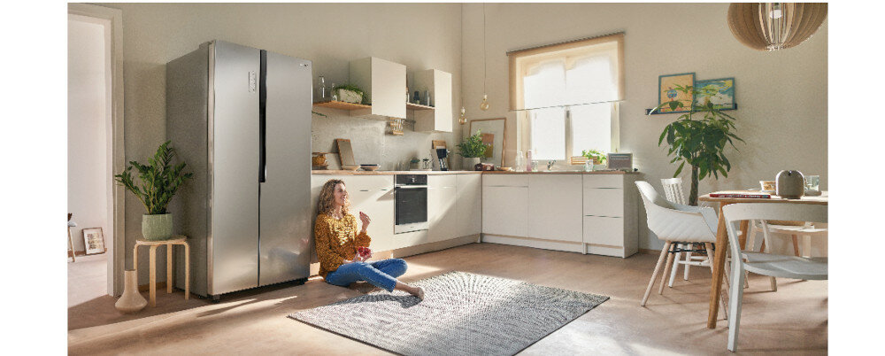 Lodówka GORENJE NRS9182MX Side by side Kostkarka KitchenFit