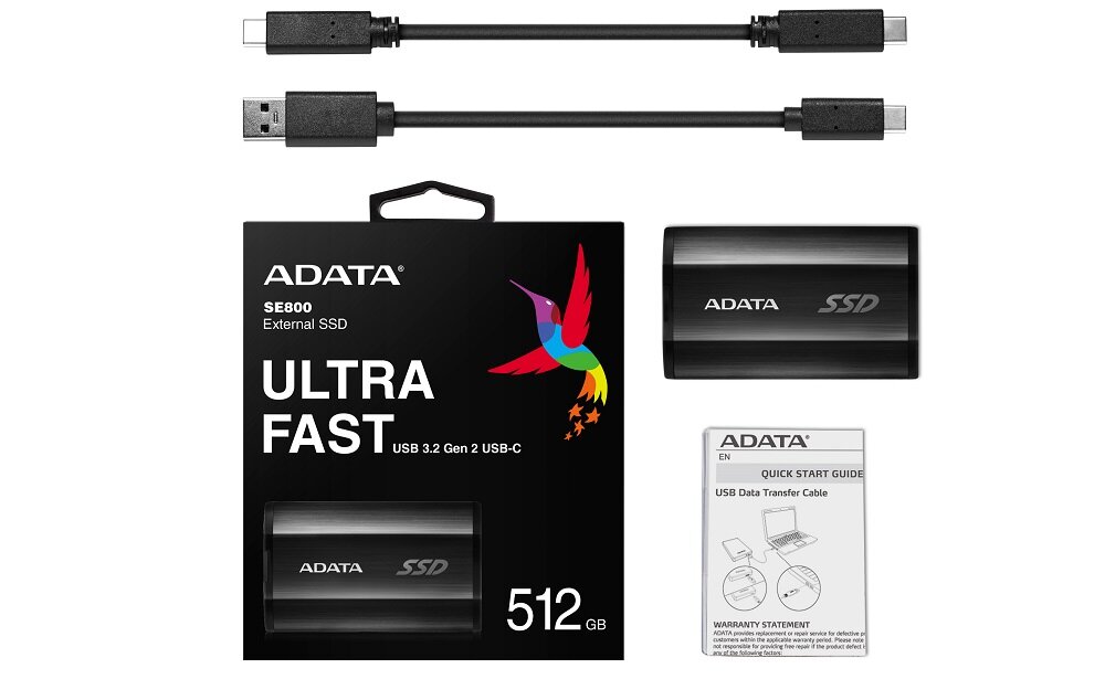 Dysk ADATA SE800 - Zestaw