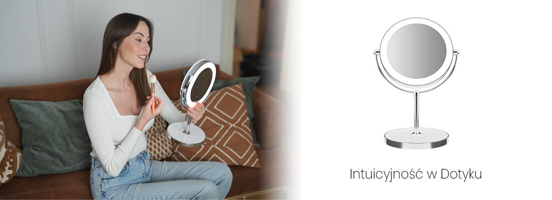 Lusterko kosmetyczne BEAUTIFLY Looking Glass efekty Panel dotykowy wygoda dostosowanie janość oświetlenie włączenie wyłączenie