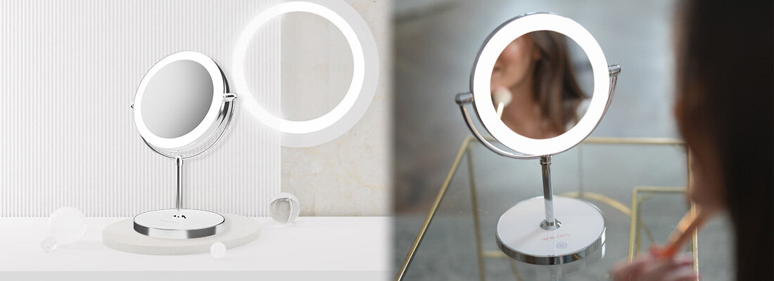 Lusterko kosmetyczne BEAUTIFLY Looking Glass wbudowane powiększenie x 10 precyzja powiększenie detal skóra makijaż