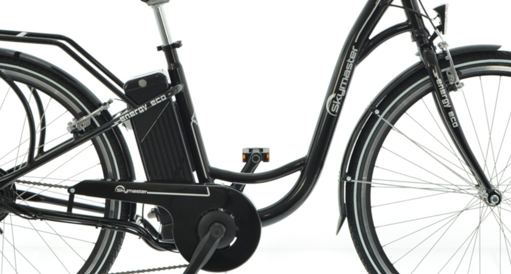 Rower elektryczny SKYMASTER Energy Eco 28 D17 28 cali damski Czarny rozmiar ramy 17- calowa stalowa solidna odporność na korozję uszkodzenia mechaniczne