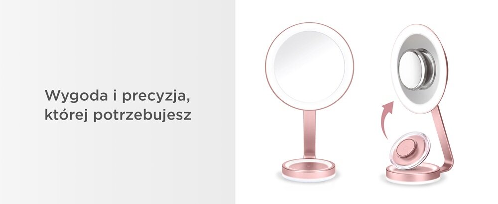 Lusterko kosmetyczne BABYLISS 9450E trzykrotne powiększenie, klasyczne lusteko, dwustronna konstrukcja, wszechstronne zastosowanie