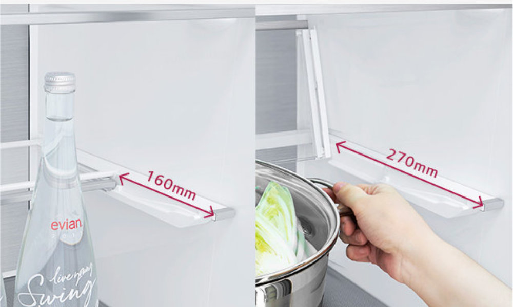 Lodówka LG GBB72PZEFN - Ułatwia przechowywanie dużych i wysokich produktów