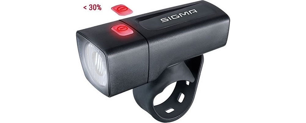 Lampka rowerowa SIGMA Aura 25 zasilanie