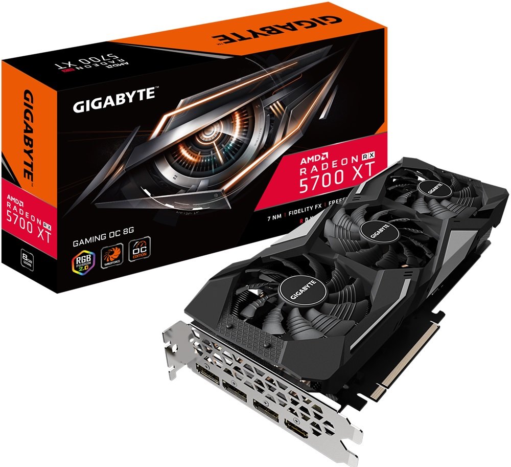 Karta graficzna GIGABYTE RADEON RX5700 XT GAMING OC 8GB GDDR6 AMD RDNA wspiera VR proces technologiczny 7nm FinFET