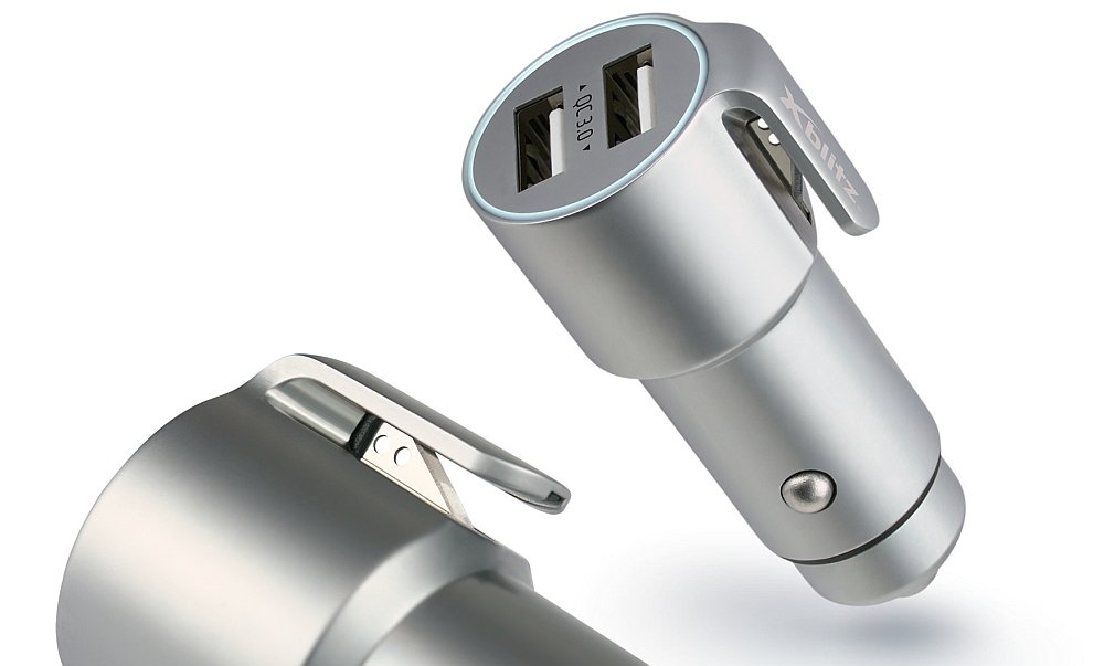 XBLITZ Q30 PRO ładowarka samochodowa 2xUSB Quick aluminium materiał wykonanie obudowa konstrukcja