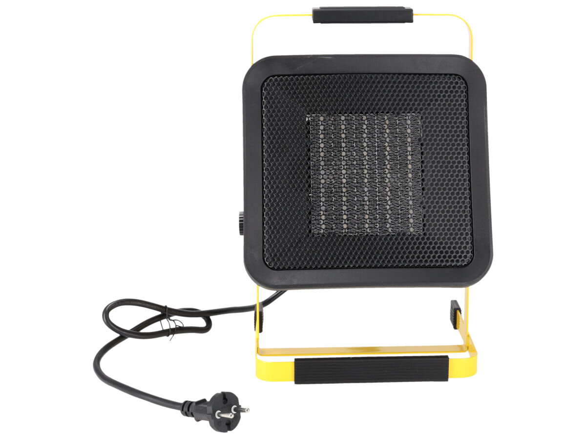 Nagrzewnica elektryczna DEDRA DED9931C3, ceramika, natychmiast, komfort, 30m², Widok czołowy nagrzewnicy elektrycznej Dedra, panel grzewczy PTC, wtyczka z przewodem luzem.