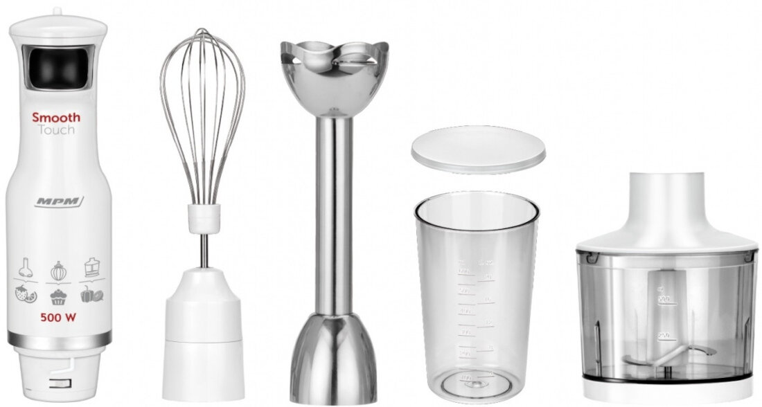 Blender MPM MBL-28 akcesoria zestaw wyposazenie pojemnik przystawka miksujaca pojemnik z pokrywka przystawka do ubijania piany i lekkich mas