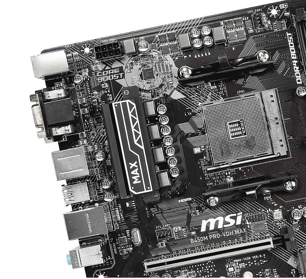 Płyta główna MSI B450 PRO-VDH Max - bezpieczeństwo