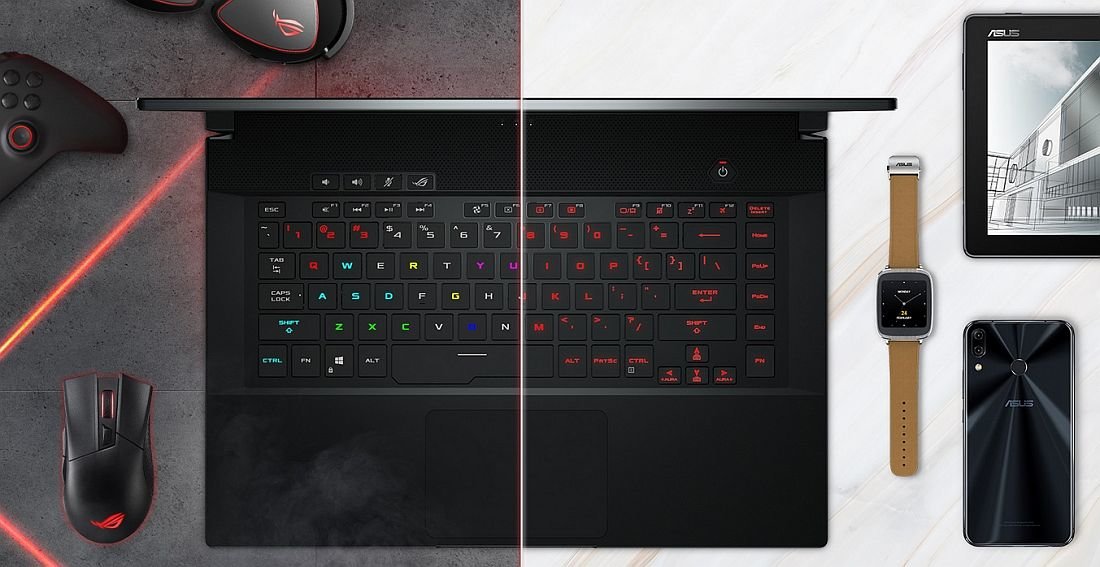 Laptop ASUS ROG Zephyrus S - klawiatura podświetlana