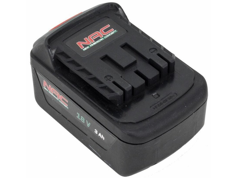 Akumulator NAC B18-30-S 18V napięcie 18 V rodzaj litowo-jonowy kompatybilny >LB18-33-B40-S, LB36-37-2B30-S, LB36-43-2B40-S, BKB18-B15-S, HB18-B15-S, TB18-B15-S, BB18-B15-S, CB18-30-B40-S, PCB18-AH-B15-S, PCB18-B15-S, PHB18-B15-S2, PHCB18-B15-S2 waga 0,6 kg pojemność 3.0 Ah 