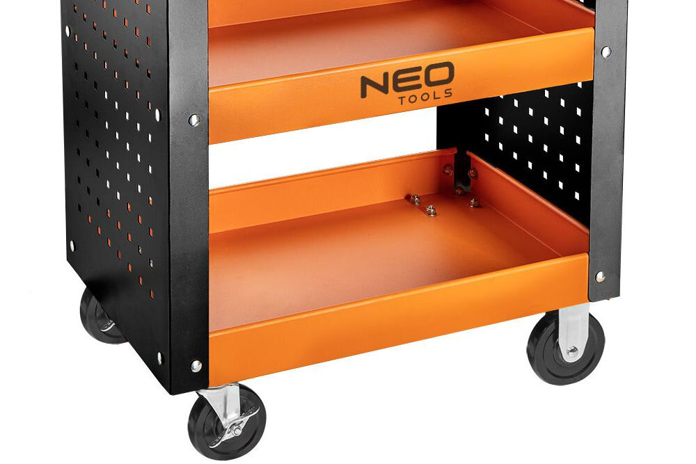 Wózek warsztatowy NEO koła polipropylenowe hamulec uchwyt transportowy zwrotność kompatybilność z wkładkami narzędziowymi