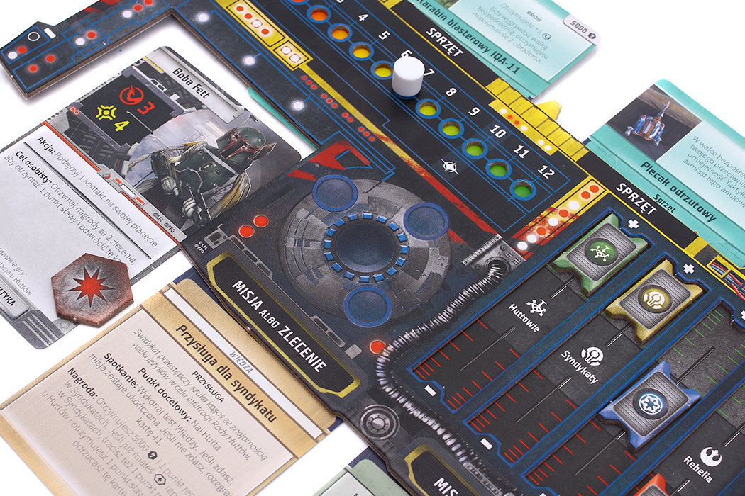 Gra planszowa REBEL Star Wars: Zewnętrzne Rubieże 109513 wyposażenie zabawa zlecenia sława najemnicy galaktyka