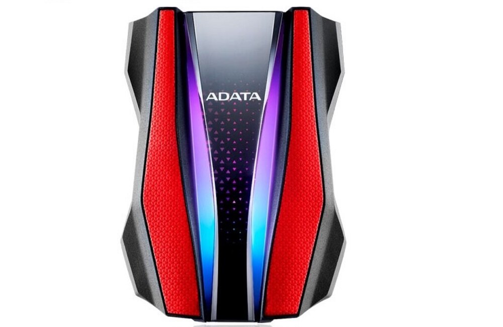 Dysk ADATA HD770G Pierwszy na świecie trwały zewnętrzny dysk twardy z oświetleniem RGB Wodoodporny i pyłoodporny oraz jest odporny na wstrząsy dzięki wytrzymałej trójwarstwowej konstrukcji