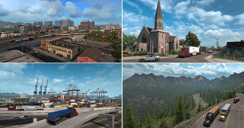 American Truck Simulator West Coast Bundle  Gra PC screen z gry miasta widoki