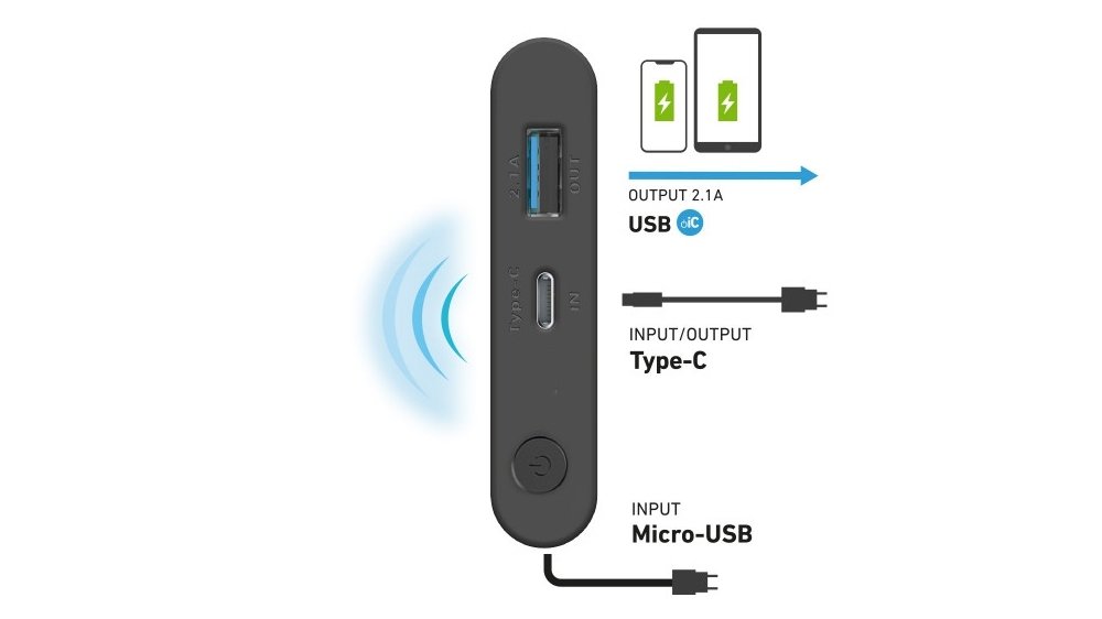 powerbank sbs 5000mah qi ładowanie bezprzewodowe qi