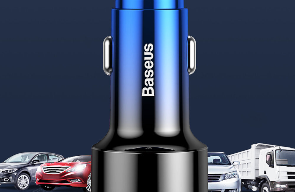 ŁADOWARKA SAMOCHODOWA BASEUS MAGIC USB + USB-C QC 4.0 PD 45W CZARNA materiały wykonanie