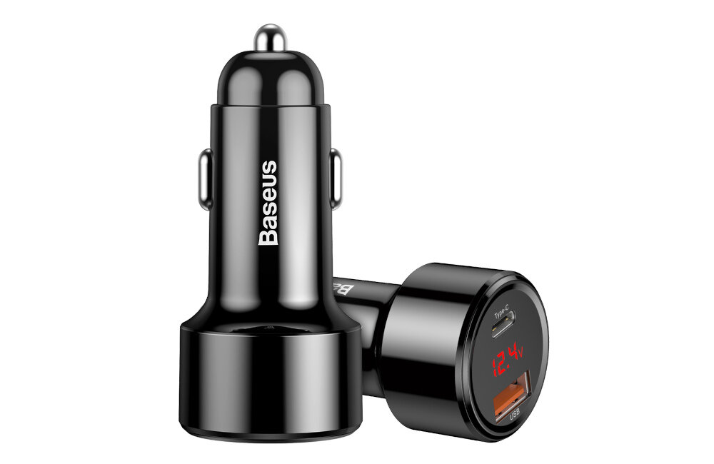 ŁADOWARKA SAMOCHODOWA BASEUS MAGIC USB + USB-C QC 4.0 PD 45W CZARNA kompatybilność moc forma