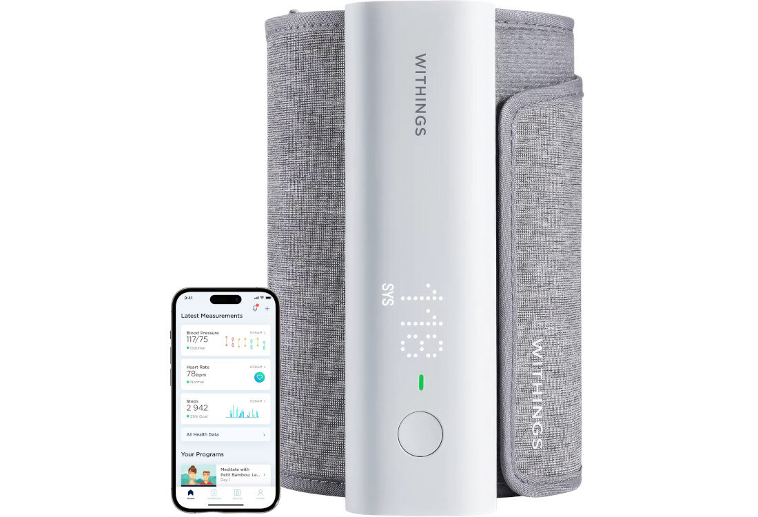 Ciśnieniomierz WITHINGS BPM Connect Wnikliwe trendy Wi-Fi Bluetooth aplikacja Withings Health Mate system iOS Android wyniki monitorowanie