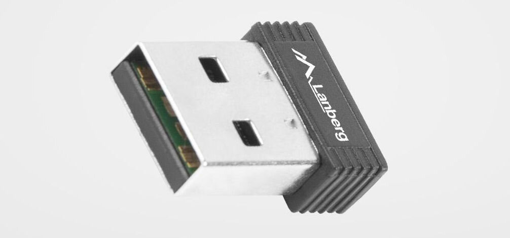 Karta sieciowa LANBERG NC-0150-WI plug and play USB-A wbudowana antena dołączone sterowniki