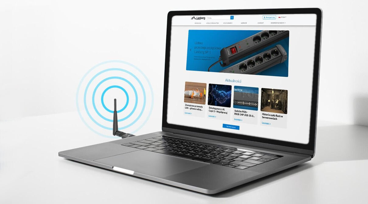 Karta sieciowa LANBERG NC-0150-WE szybkie i stabilne połączenie WiFi