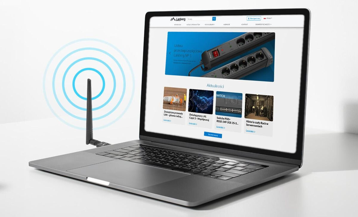 Karta sieciowa LANBERG NC-0300-WIE szybkie i stabilne połączenie WiFi