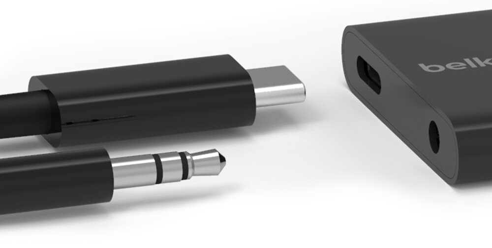 Adapter USB-C - USB-C/Jack 3.5mm BELKIN F7U080BTBLK dwa złącza