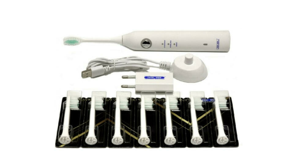 TECH-MED-TM-SONIC szczoteczka soniczna urządzenie kabel instrukcja karta gwarancyjna
