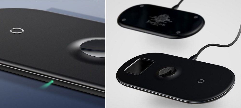 Ładowarka indukcyjna BASEUS Smart 3w1 Czarny widok 2 urządzenia bezpieczeństwo