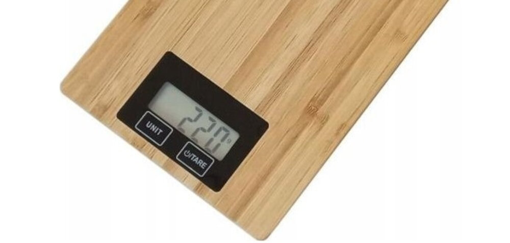 Waga OMEGA Scale Bamboo funkcja zmiany jednostek gramy funty uncje uncje plynu i militarie oferta zalety uzytkowanie